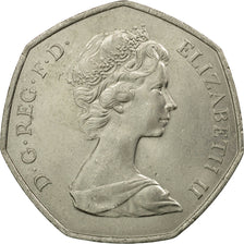 Coin, Great Britain, Elizabeth II, 50 Pence, 1973, AU(50-53), Copper-nickel