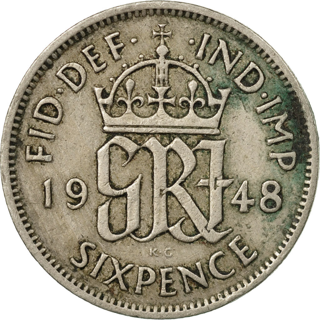 Monnaie, Grande-Bretagne, George VI, 6 Pence, 1948, TB+, Copper-nickel, KM:862