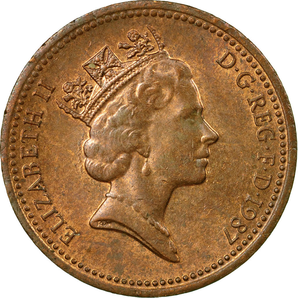 Coin, Great Britain, Elizabeth II, Penny, 1987, VF(30-35), Bronze, KM:935