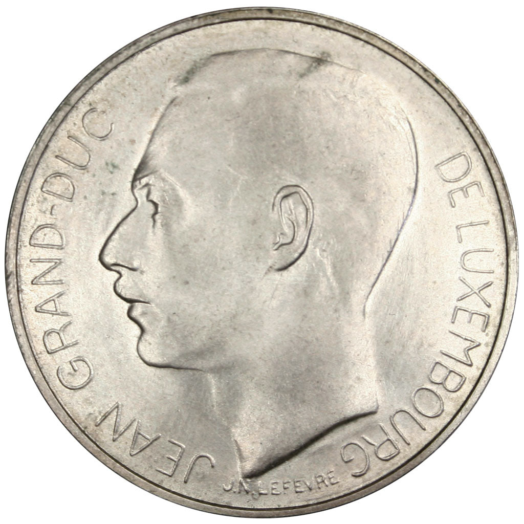 LUXEMBOURG, 100 Francs, 1964, KM #54, AU(55-58), Silver, 33.1, 18.07