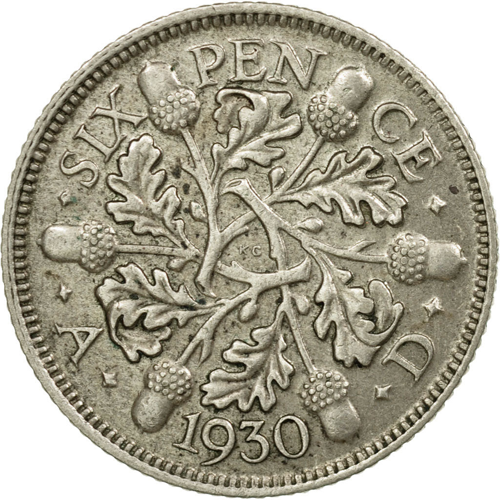 Coin, Great Britain, George V, 6 Pence, 1930, EF(40-45), Silver, KM:832