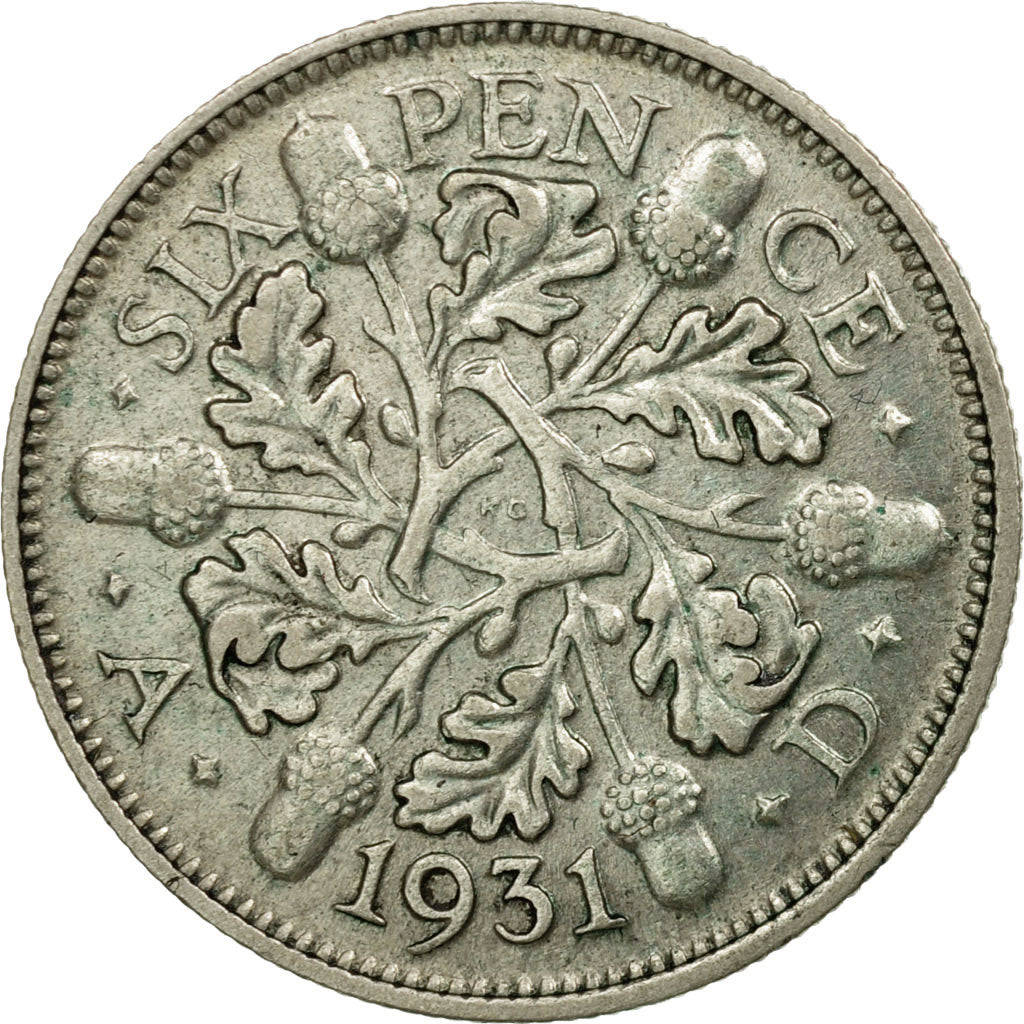 Coin, Great Britain, George V, 6 Pence, 1931, EF(40-45), Silver, KM:832