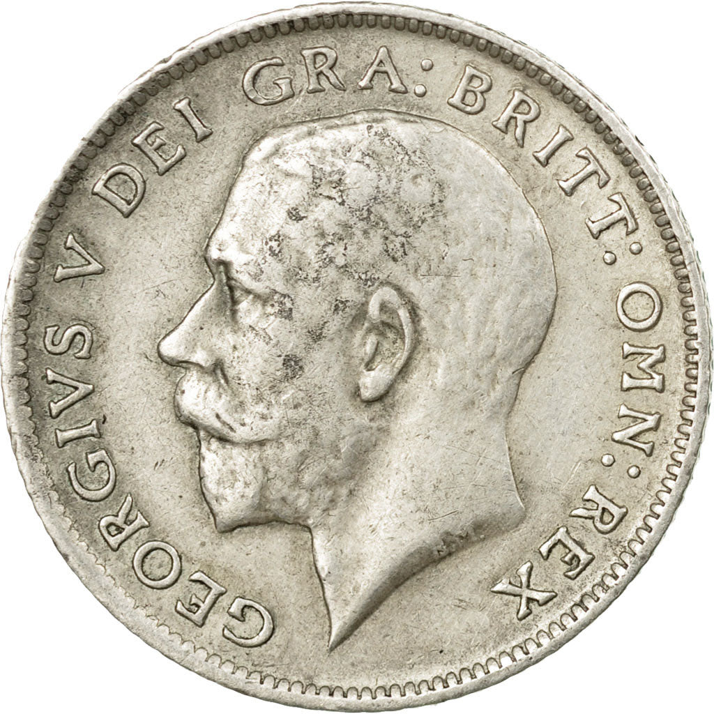 Coin, Great Britain, George V, 6 Pence, 1916, EF(40-45), Silver, KM:815