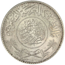 SAUDI ARABIA, Riyal, 1950, KM #18, MS(60-62), Silver, 30.5, 11.71