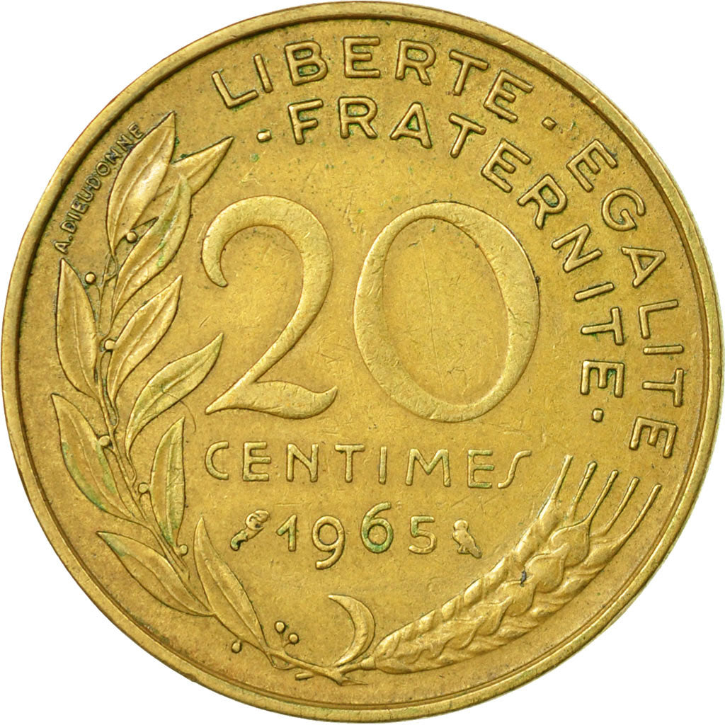 Coin, France, Marianne, 20 Centimes, 1965, Paris, EF(40-45), Aluminum-Bronze