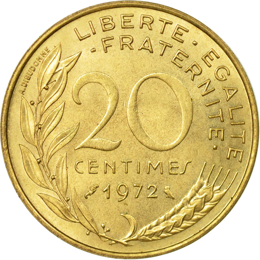 Monnaie, France, Marianne, 20 Centimes, 1972, Paris, SUP, Aluminum-Bronze