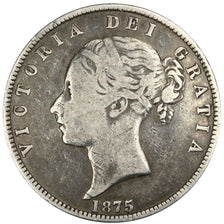 GREAT BRITAIN, 1/2 Crown, 1875, KM #756, VF(30-35), Silver, 32.3, 13.84