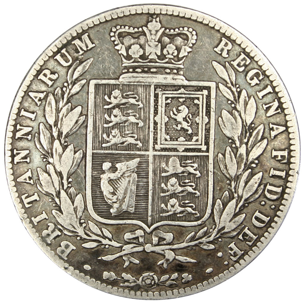 GREAT BRITAIN, 1/2 Crown, 1875, KM #756, VF(30-35), Silver, 32.3, 13.84