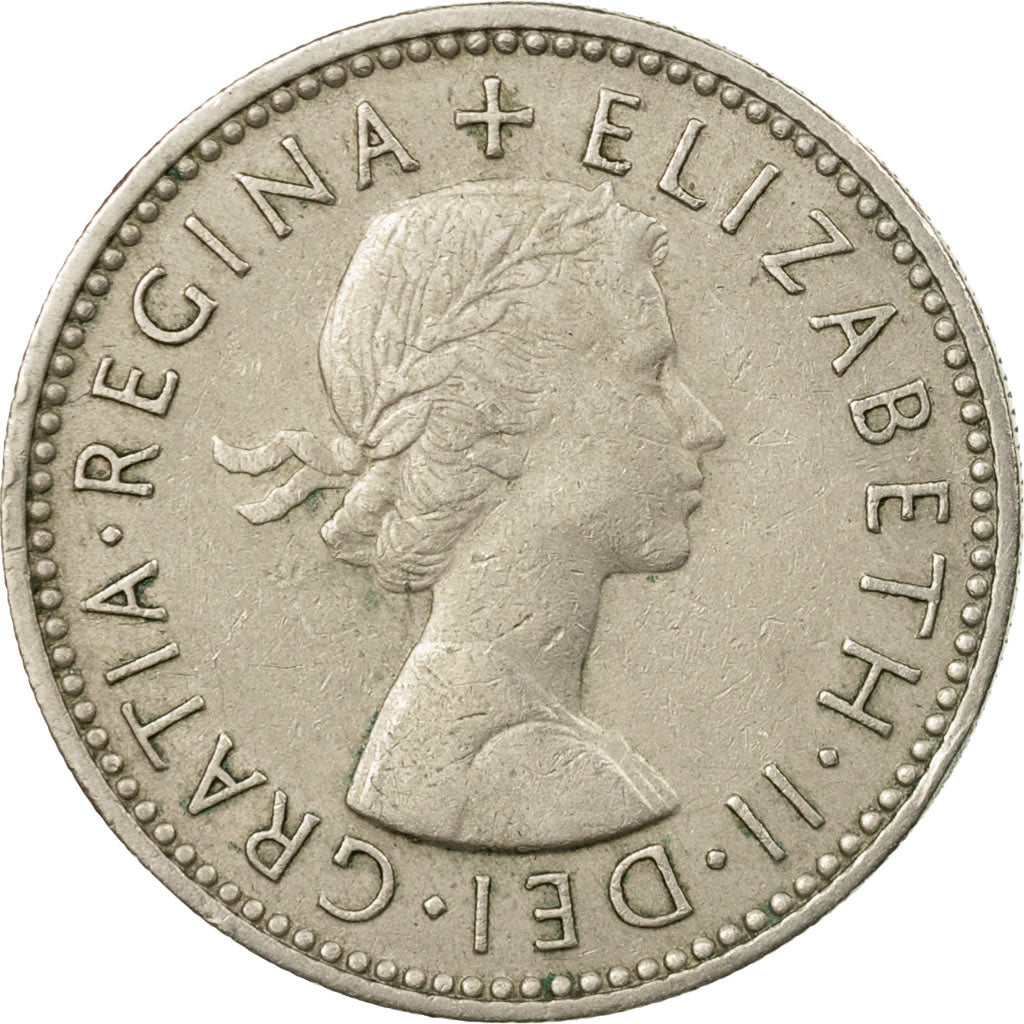 Coin, Great Britain, Elizabeth II, Shilling, 1956, VF(30-35), Copper-nickel