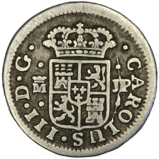 SPAIN, 1/2 Real, 1762, Madrid, KM #395.1, VF(30-35), Silver, 1.37