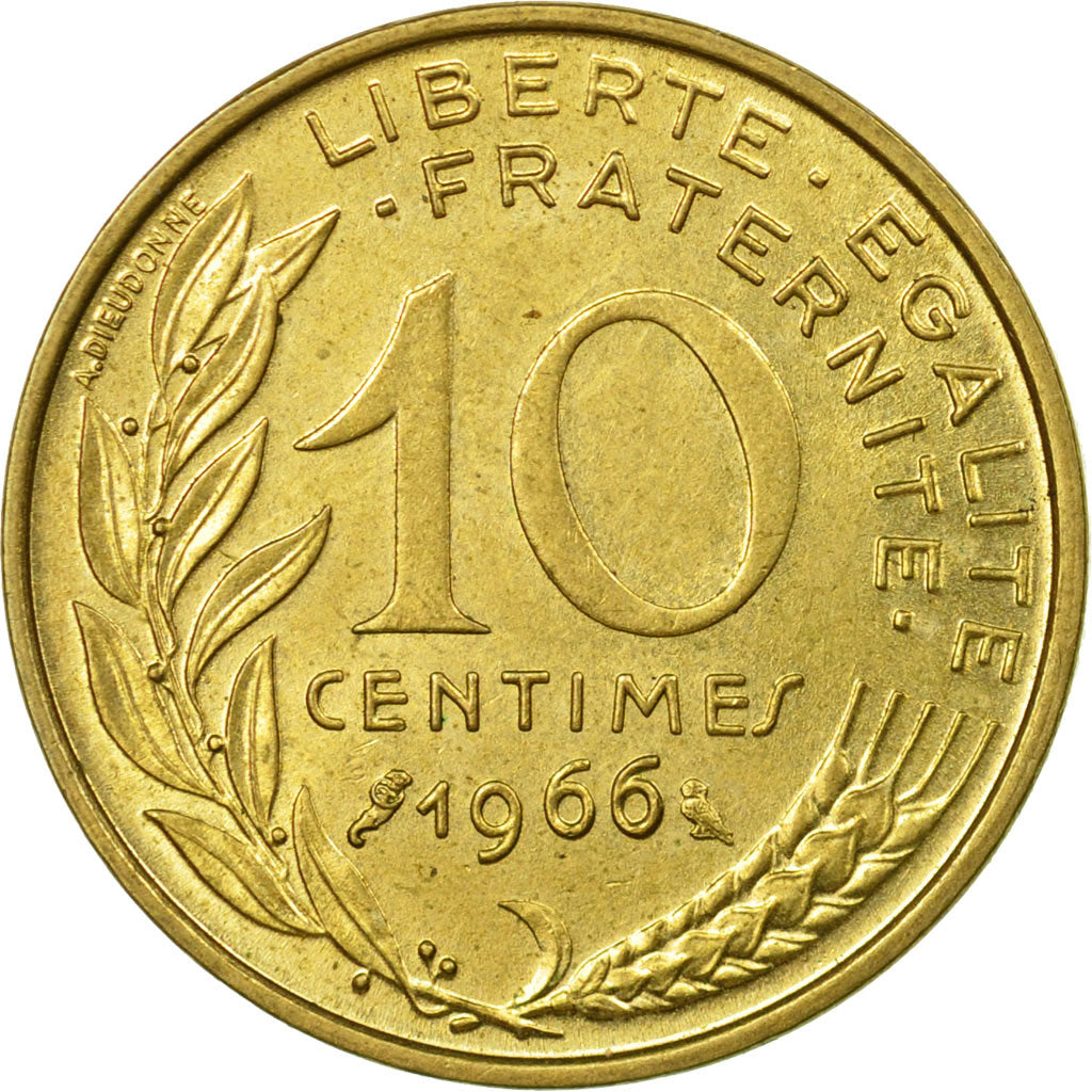 Coin, France, Marianne, 10 Centimes, 1966, Paris, EF(40-45), Aluminum-Bronze