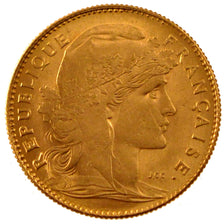 FRANCE, Marianne, 10 Francs, 1912, Paris, KM #846, AU(55-58), Gold, Gadoury...