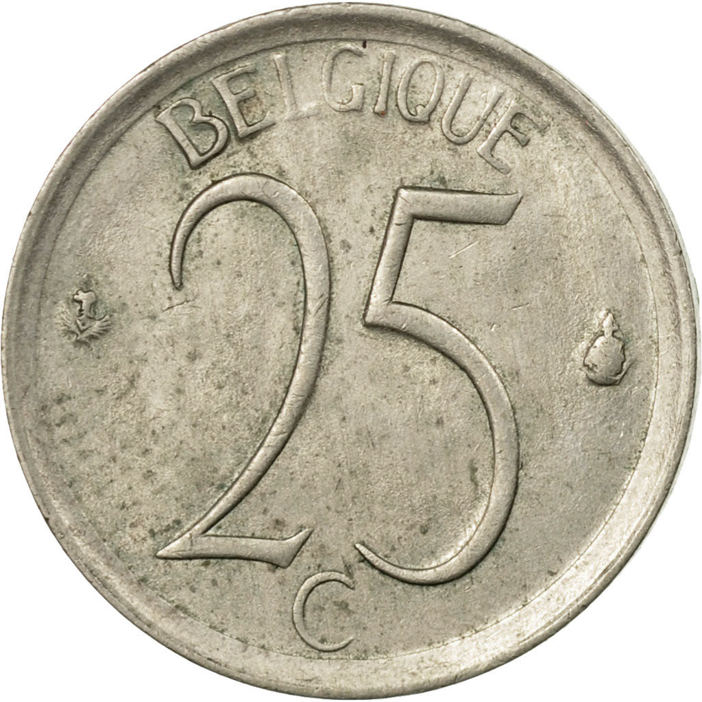 Coin, Belgium, 25 Centimes, 1966, Brussels, EF(40-45), Copper-nickel, KM:153.1