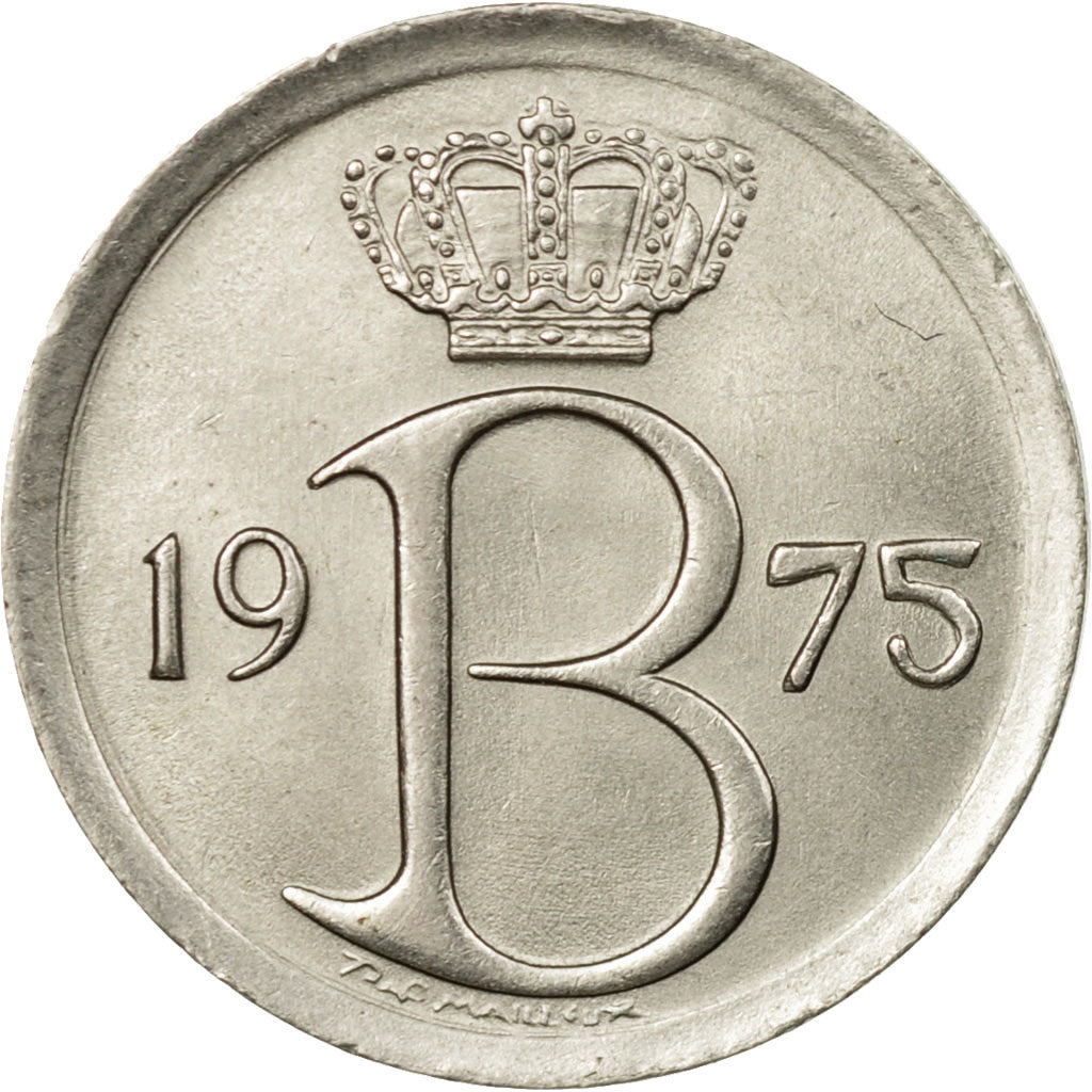 Münze, Belgien, 25 Centimes, 1975, Brussels, SS, Copper-nickel, KM:153.1