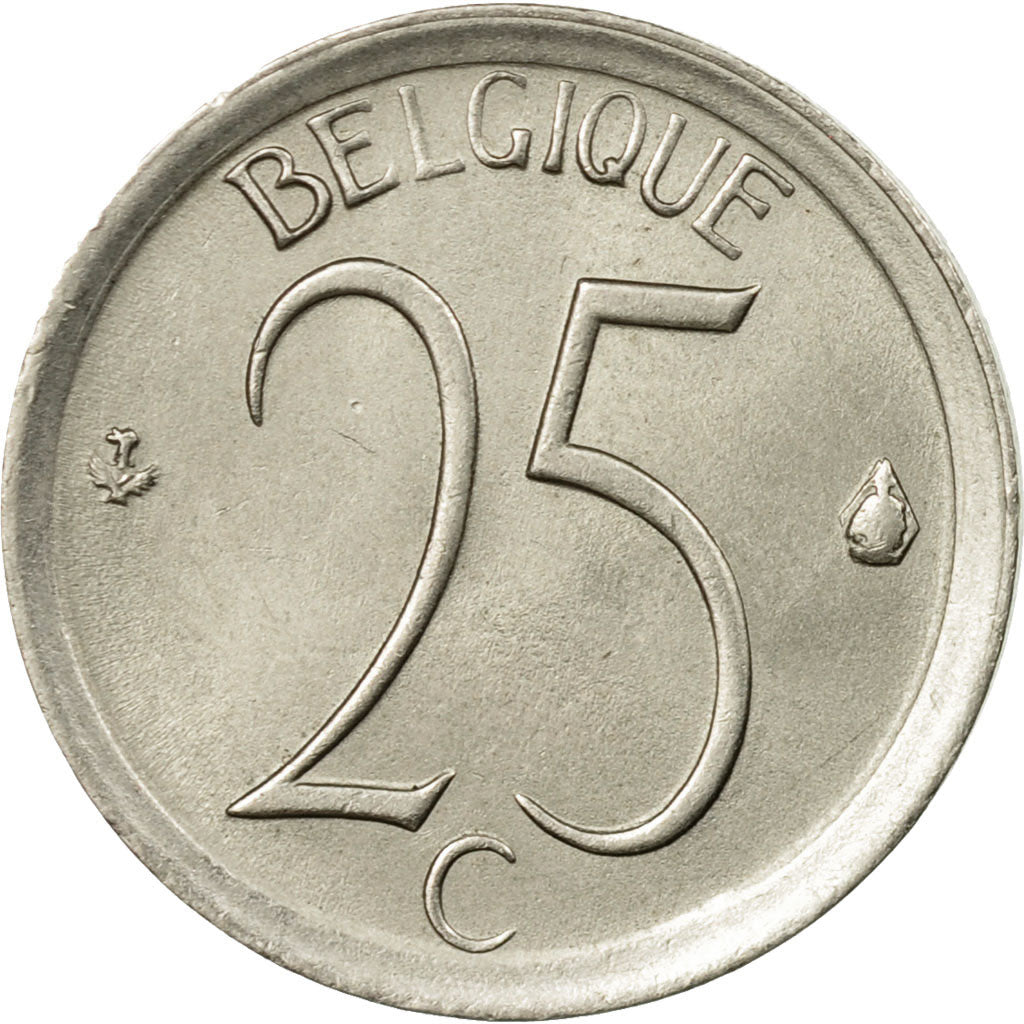 Münze, Belgien, 25 Centimes, 1975, Brussels, SS, Copper-nickel, KM:153.1