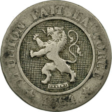 Moneda, Bélgica, Leopold I, 10 Centimes, 1864, BC+, Cobre - níquel, KM:22