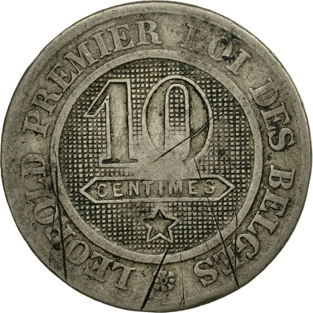 Moneta, Belgio, Leopold I, 10 Centimes, 1864, MB, Rame-nichel, KM:22