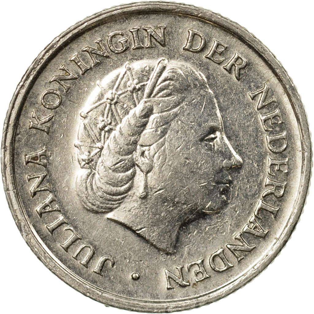 Coin, Netherlands, Juliana, 10 Cents, 1970, VF(30-35), Nickel, KM:182
