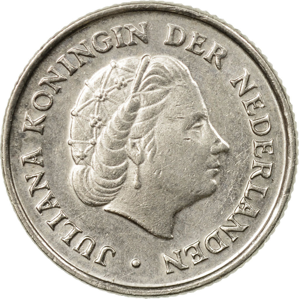 Coin, Netherlands, Juliana, 10 Cents, 1973, VF(30-35), Nickel, KM:182