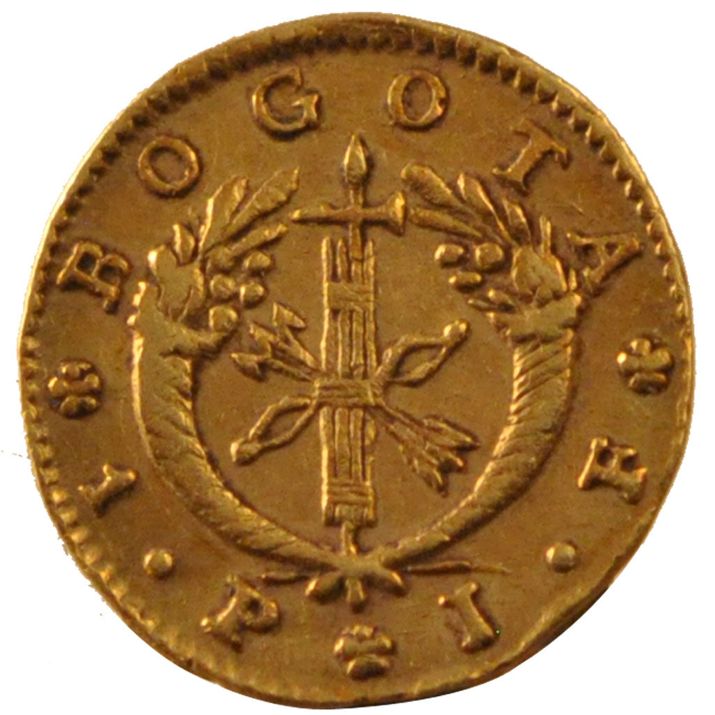 COLOMBIA, Peso, 1826, Bogota, KM #84, EF(40-45), Gold, 1.74