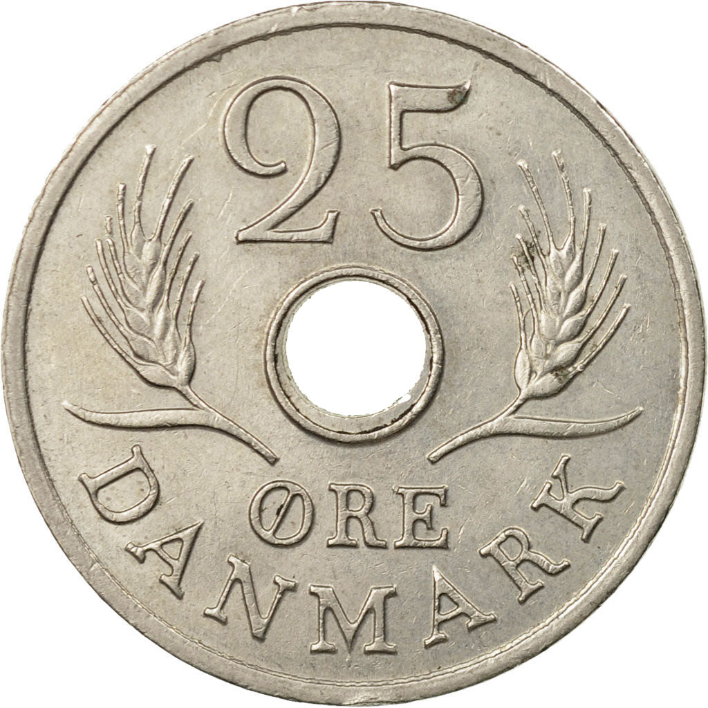 Coin, Denmark, Frederik IX, 25 Öre, 1971, Copenhagen, EF(40-45), Copper-nickel