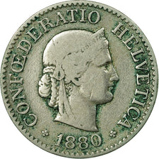 Coin, Switzerland, Victoria, 10 Rappen, 1880, Bern, Ottawa, VF(20-25)