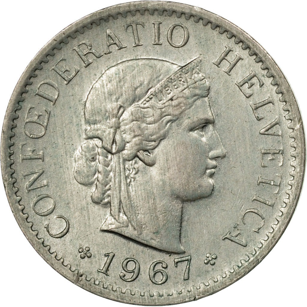 Moneda, Suiza, 5 Rappen, 1967, Bern, MBC, Cobre - níquel, KM:26