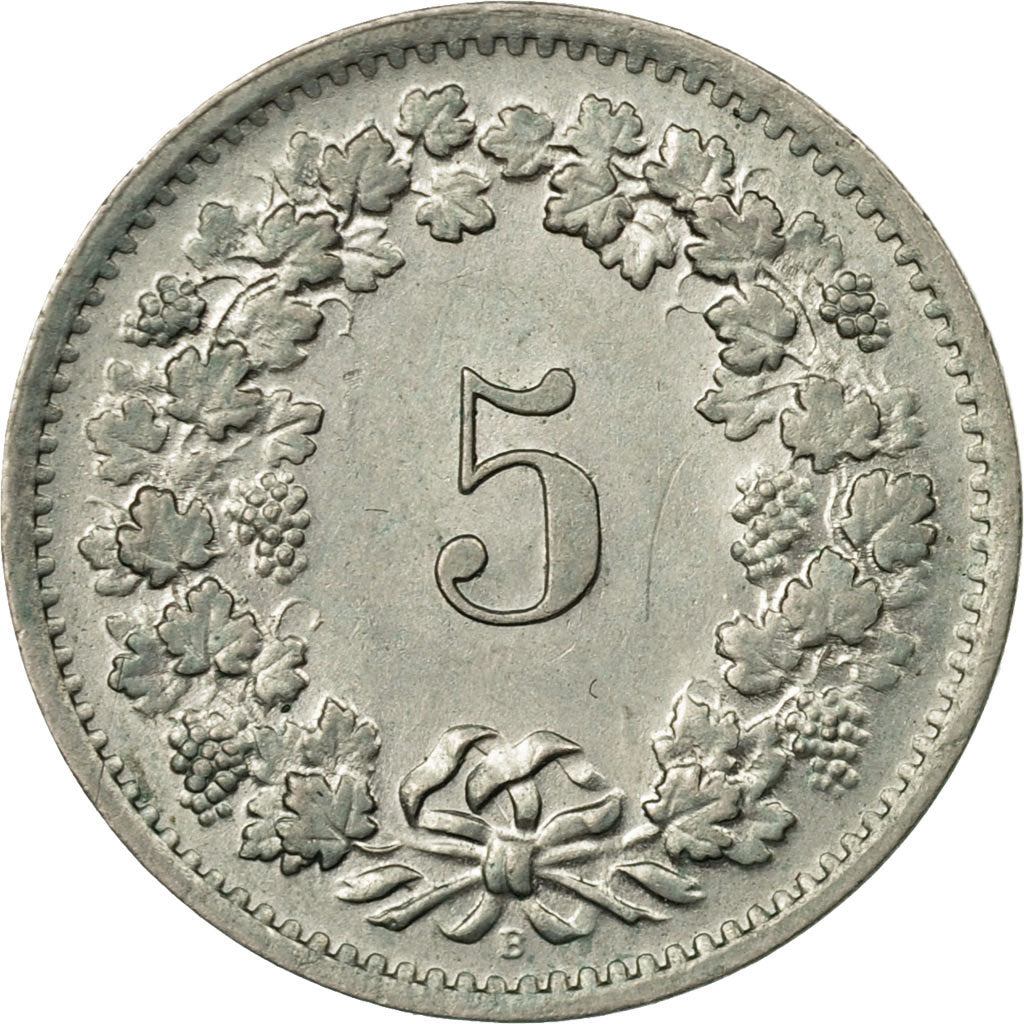 Moneda, Suiza, 5 Rappen, 1967, Bern, MBC, Cobre - níquel, KM:26