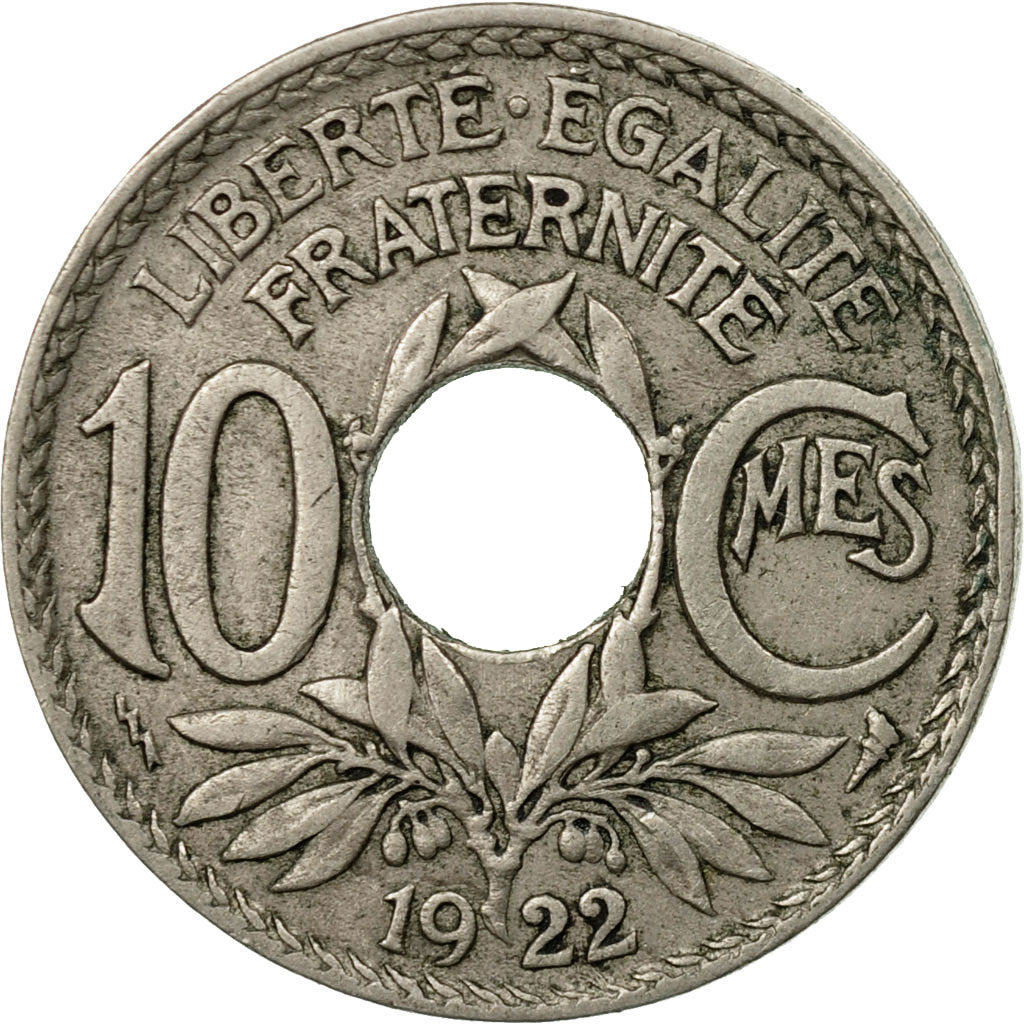 Moneda, Francia, Lindauer, 10 Centimes, 1922, MBC, Cobre - níquel, KM:866a
