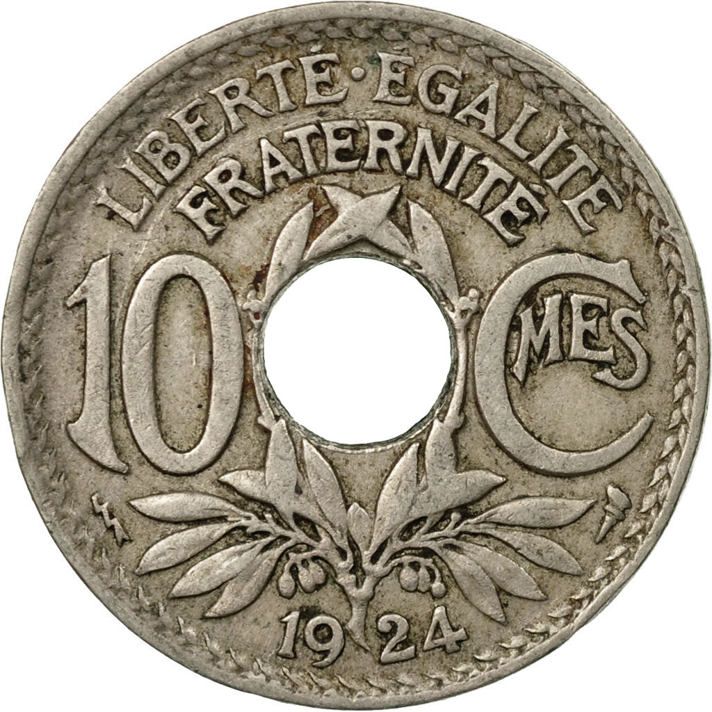 Munten, Frankrijk, Lindauer, 10 Centimes, 1924, ZF, Copper-nickel, KM:866a