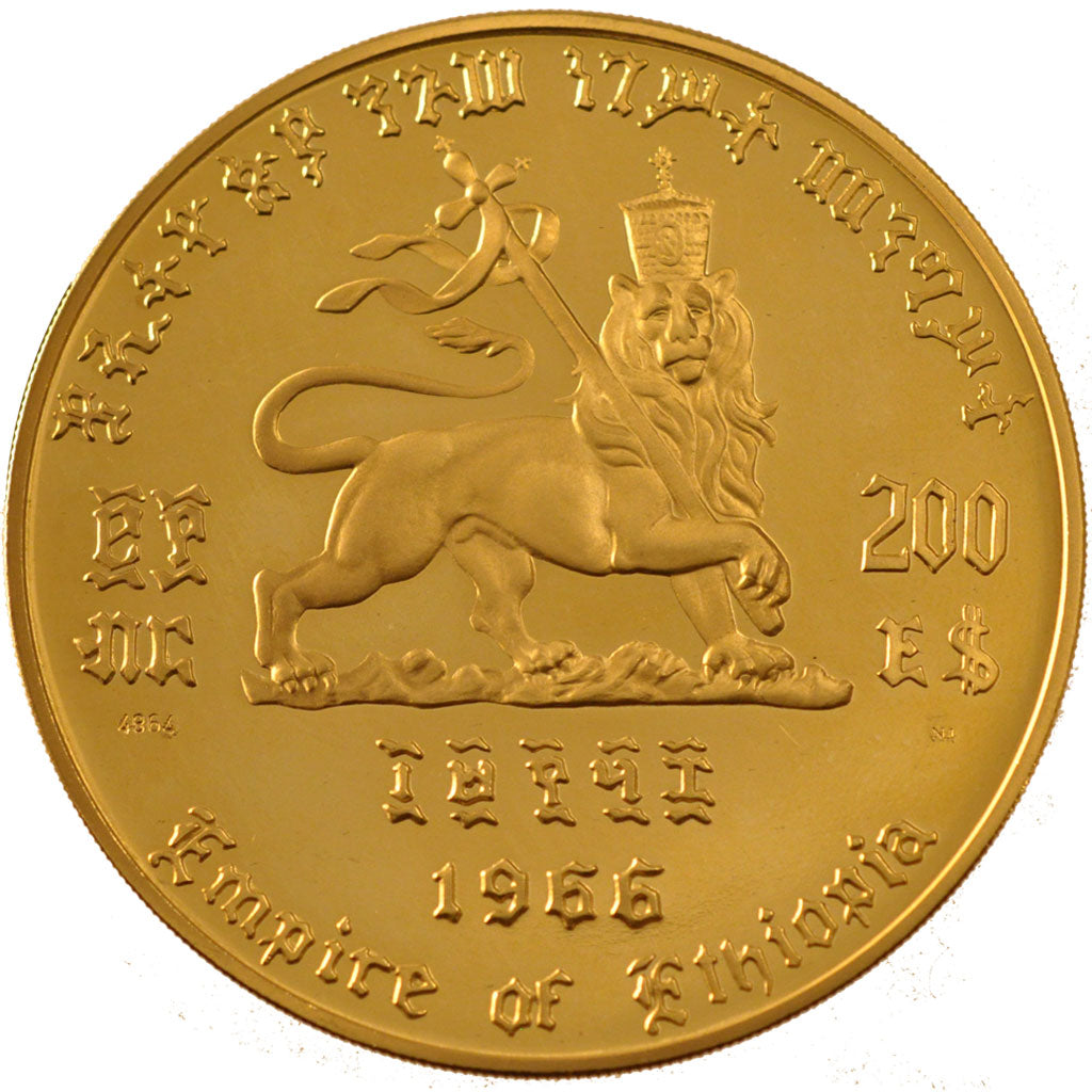 ETHIOPIA, 200 Dollars, 1966, KM #42, MS(60-62), Gold, 80.27