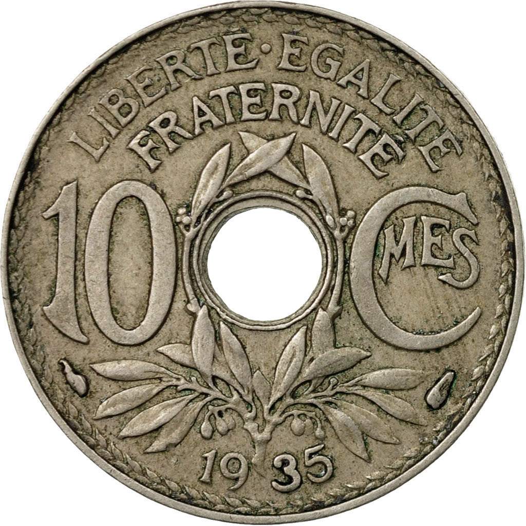 Coin, France, Lindauer, 10 Centimes, 1935, EF(40-45), Copper-nickel, KM:866a