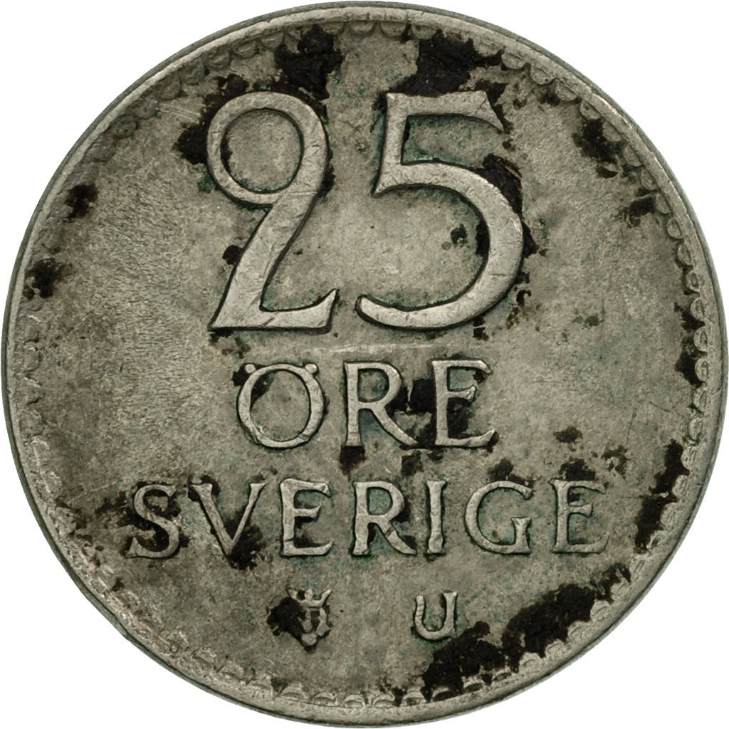 Coin, Sweden, Gustaf VI, 25 Öre, 1969, VF(30-35), Copper-nickel, KM:836