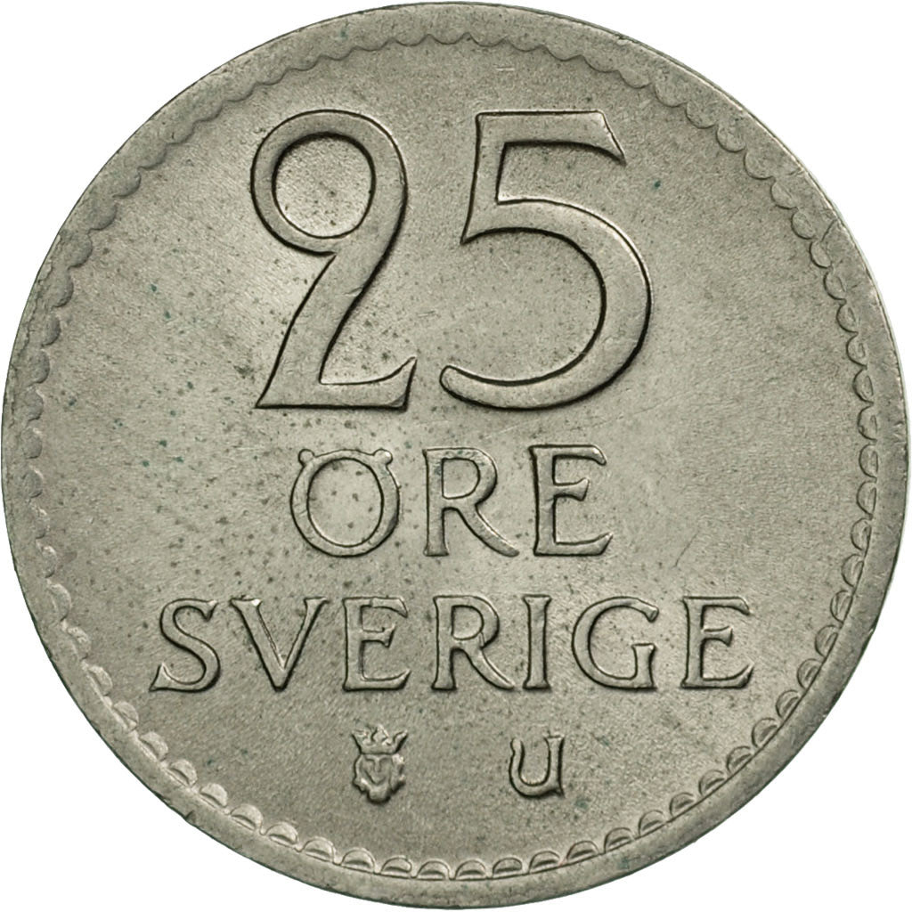 Coin, Sweden, Gustaf VI, 25 Öre, 1970, VF(30-35), Copper-nickel, KM:836