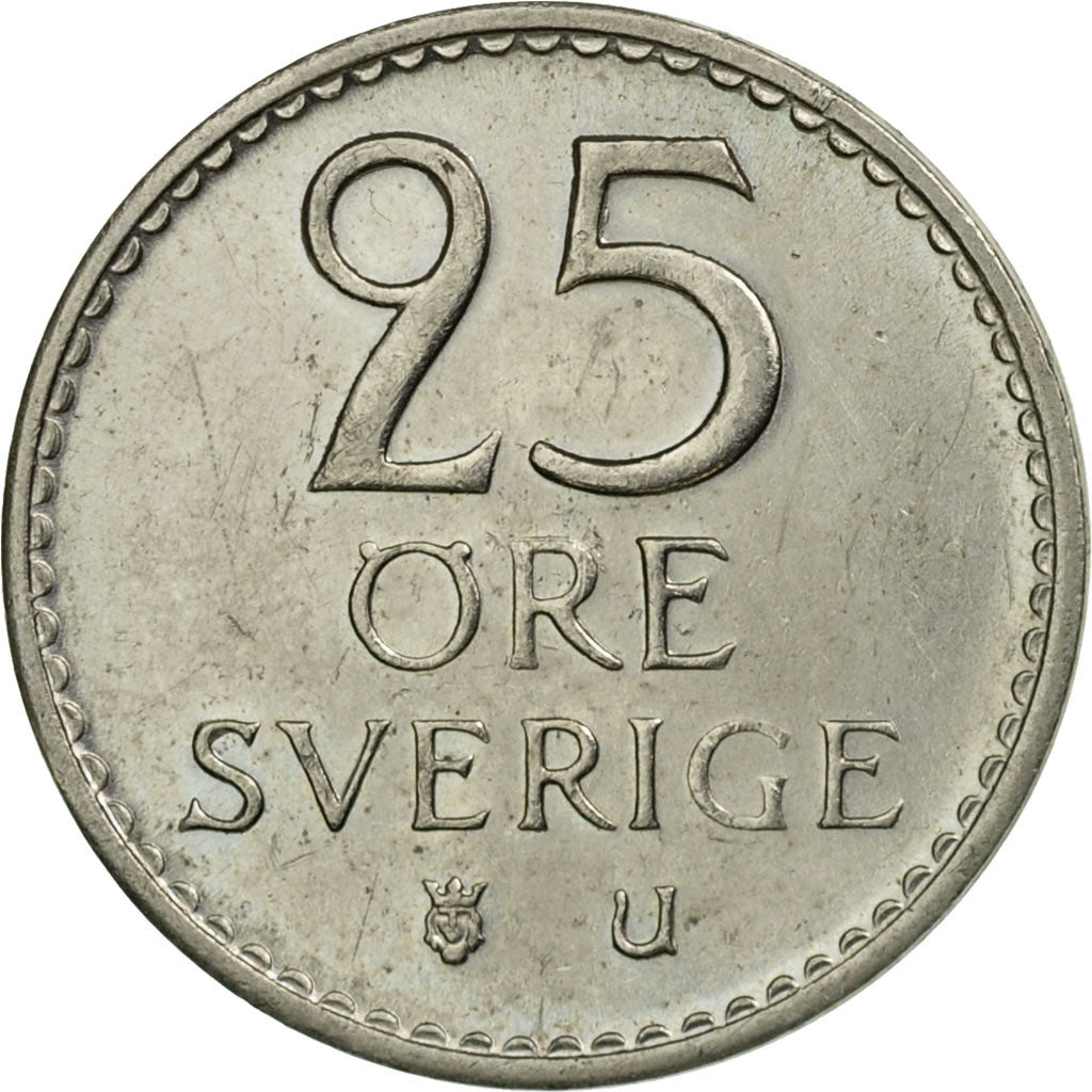 Coin, Sweden, Gustaf VI, 25 Öre, 1973, EF(40-45), Copper-nickel, KM:836