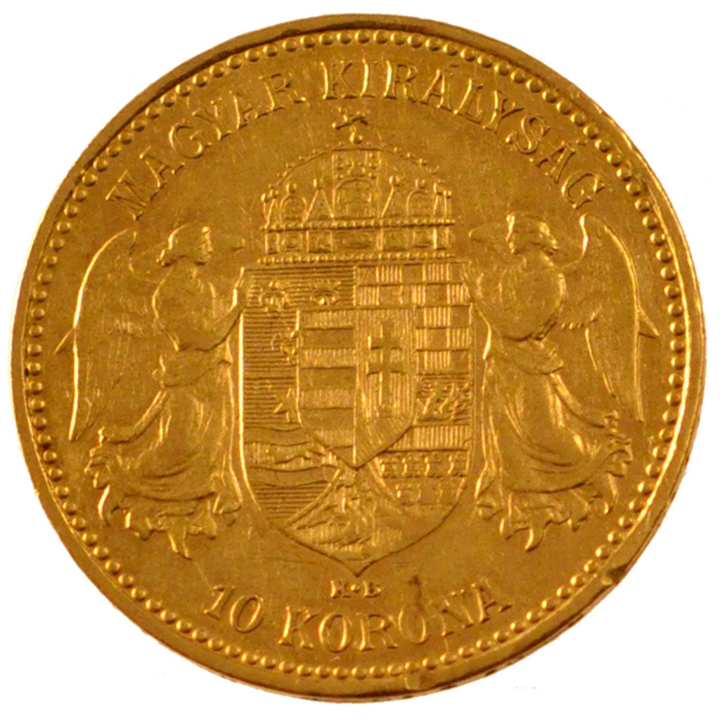 HUNGARY, 10 Korona, 1899, Kormoczbanya, KM #485, AU(55-58), Gold, 3.37