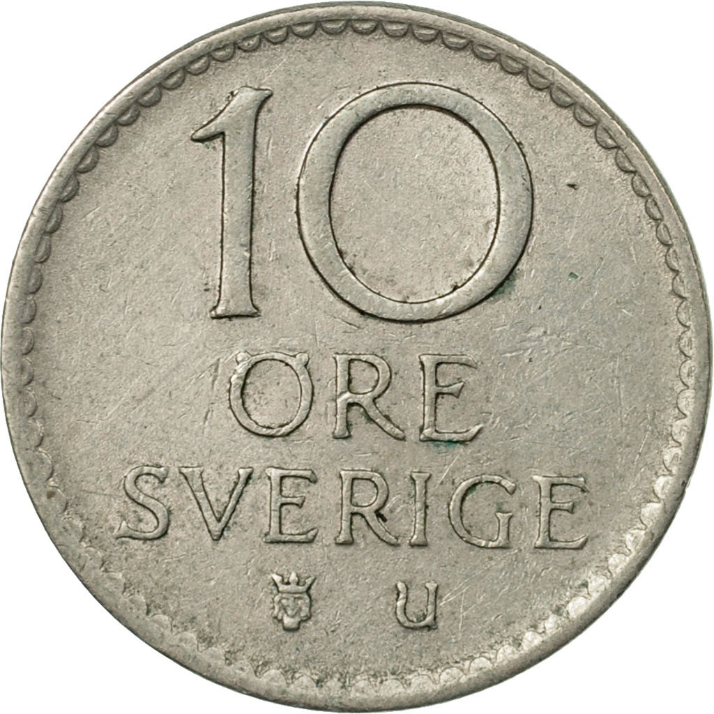 Coin, Sweden, Gustaf VI, 10 Öre, 1963, EF(40-45), Copper-nickel, KM:835