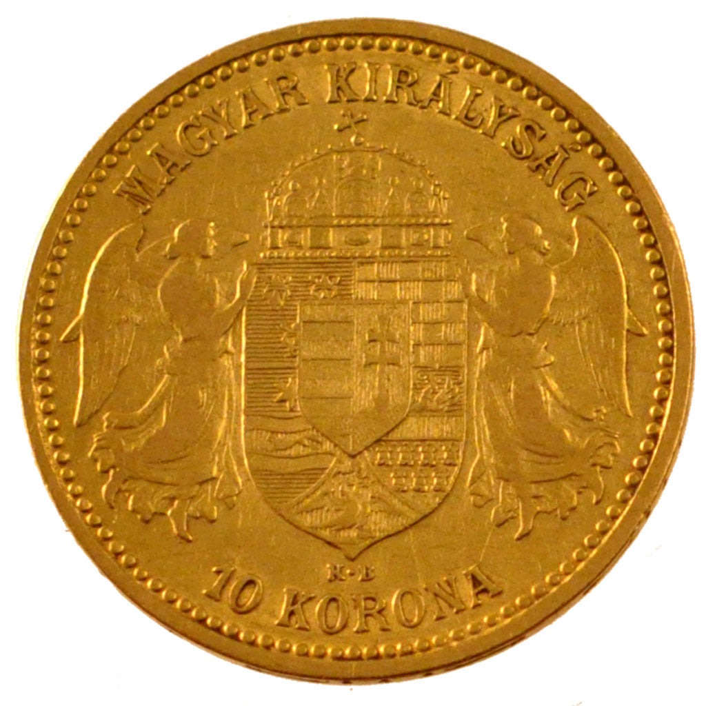 HUNGARY, 10 Korona, 1894, Kormoczbanya, KM #485, AU(55-58), Gold, 3.34