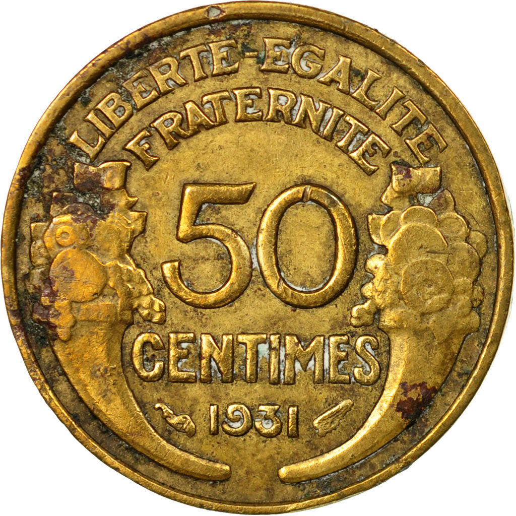 Coin, France, Morlon, 50 Centimes, 1931, VF(30-35), Aluminum-Bronze, KM:894.1