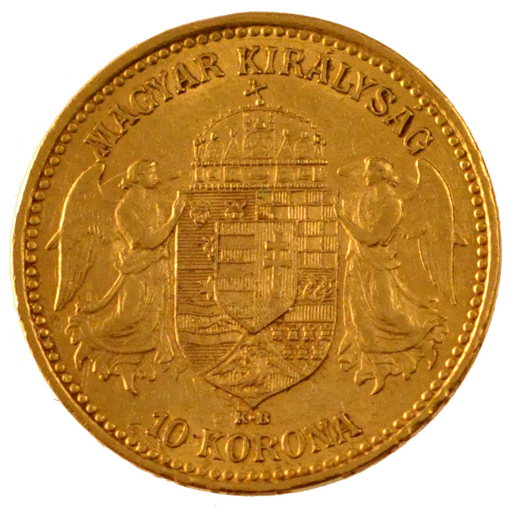 HUNGARY, 10 Korona, 1901, Kormoczbanya, KM #485, AU(55-58), Gold, 3.38