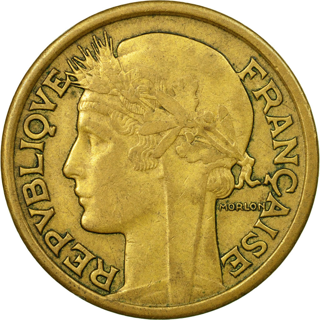 Moneda, Francia, Morlon, 2 Francs, 1939, MBC, Aluminio - bronce, KM:886