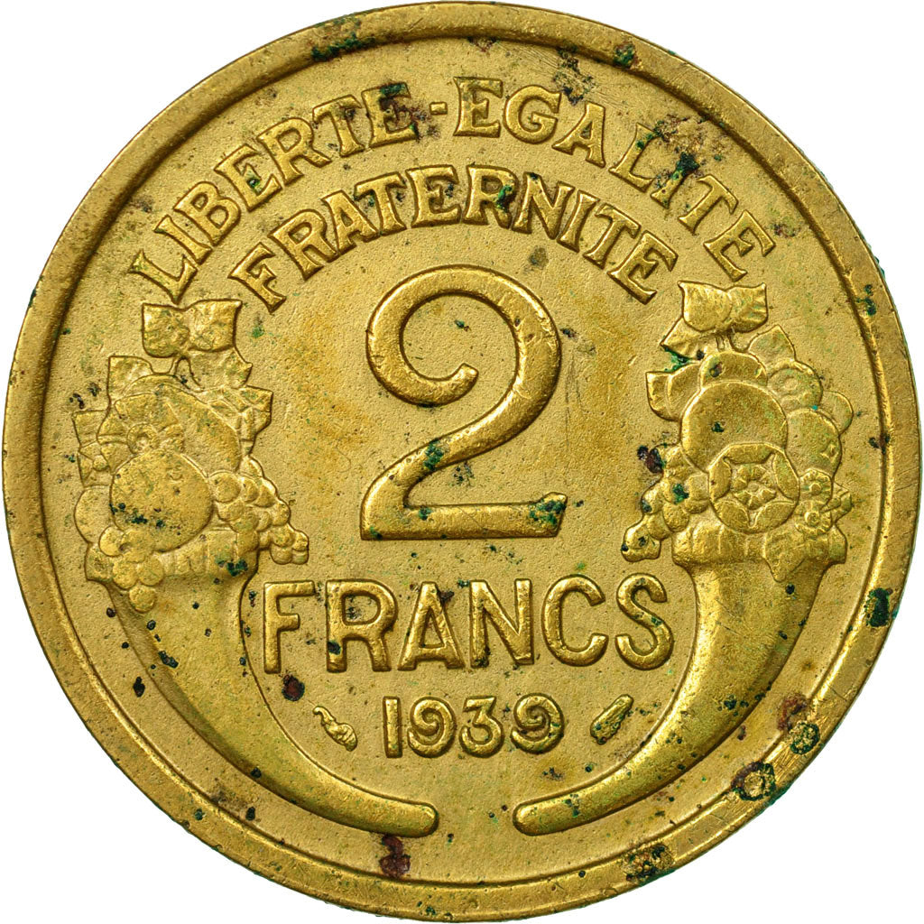 Coin, France, Morlon, 2 Francs, 1939, VF(20-25), Aluminum-Bronze, KM:886