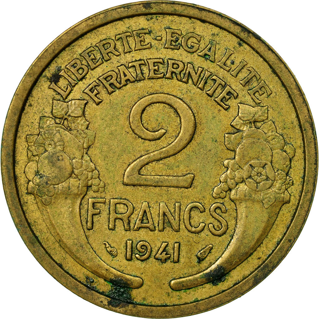 Moneta, Francia, Morlon, 2 Francs, 1941, MB+, Alluminio-bronzo, KM:886