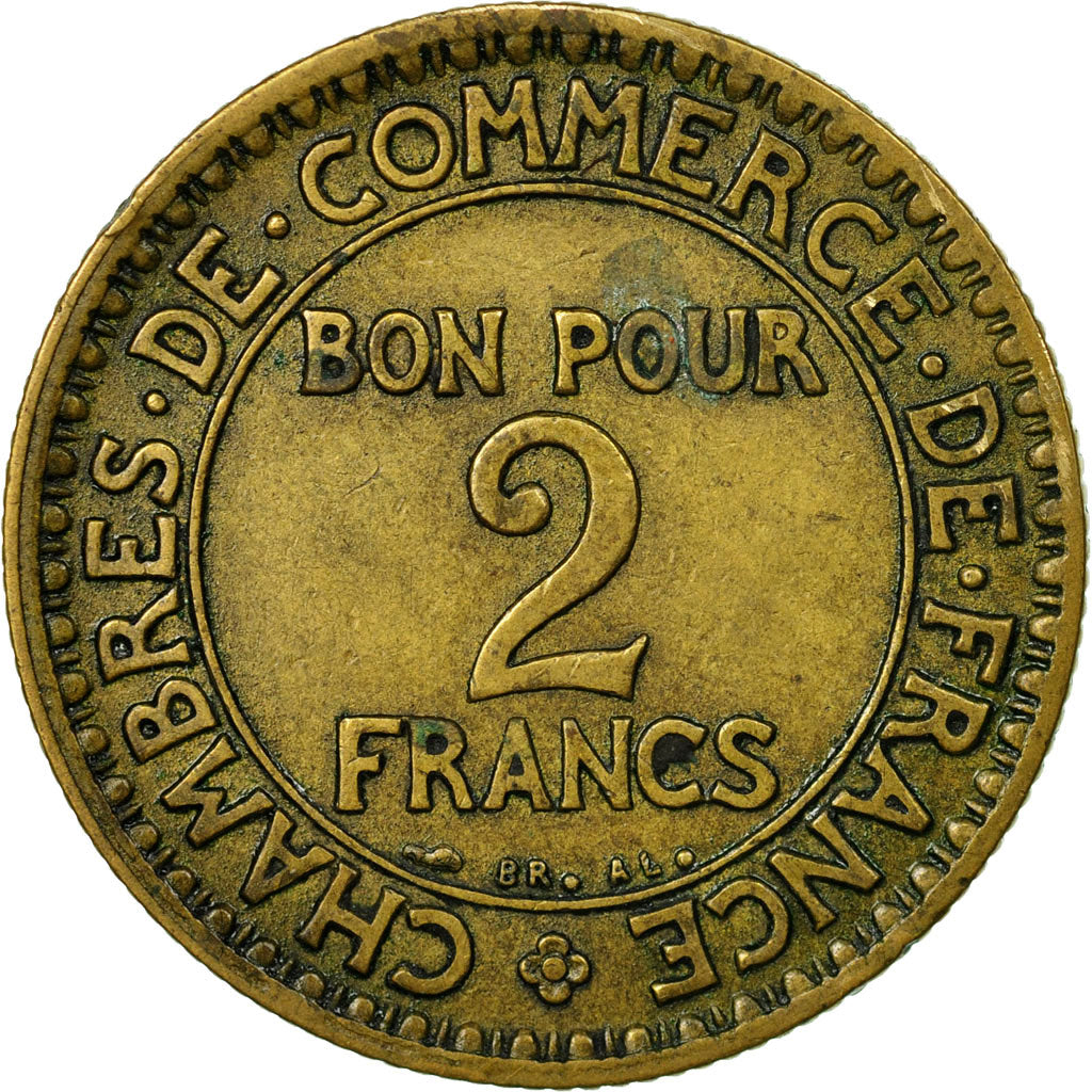 Coin, France, Chambre de commerce, 2 Francs, 1924, Paris, VF(30-35)