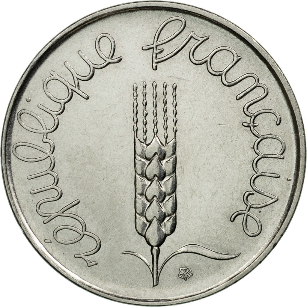 Moneda, Francia, Épi, 5 Centimes, 1961, Paris, MBC, Acero inoxidable, KM:927