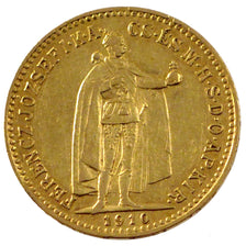 HUNGARY, 10 Korona, 1910, Kormoczbanya, KM #485, AU(55-58), Gold, 3.38