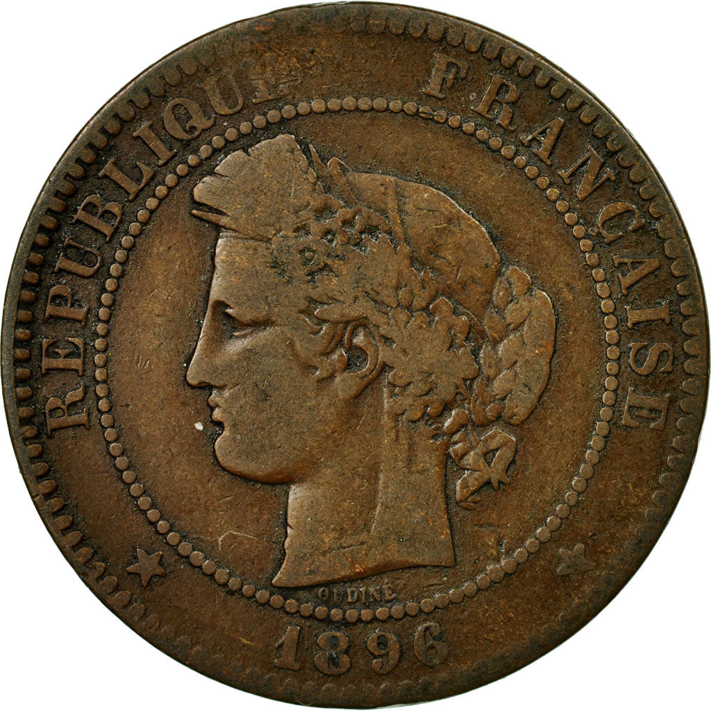 Coin, France, Cérès, 10 Centimes, 1896, Paris, VF(20-25), Bronze, KM:815.1