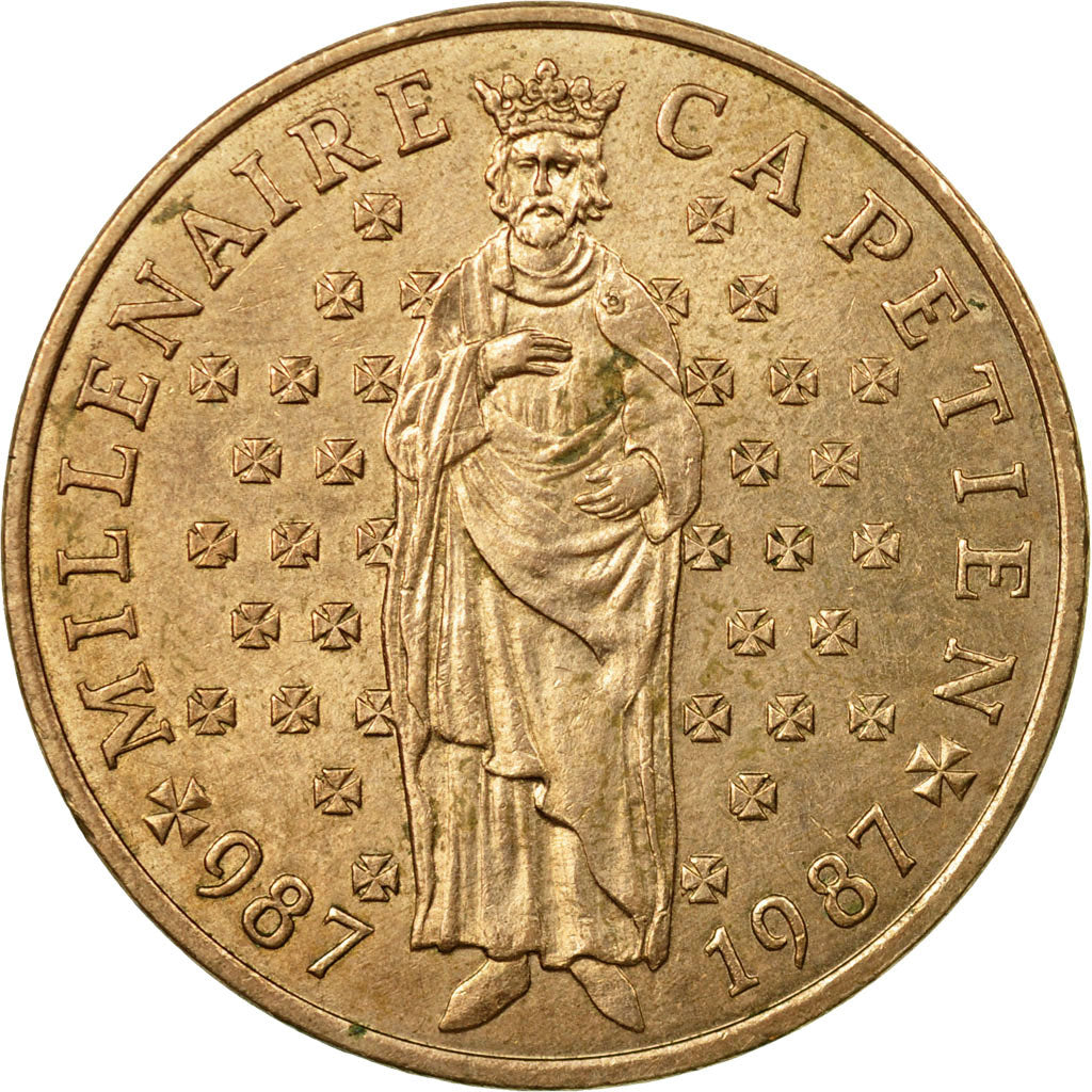 Moneda, Francia, Millennium of King Capet and France, 10 Francs, 1987, MBC
