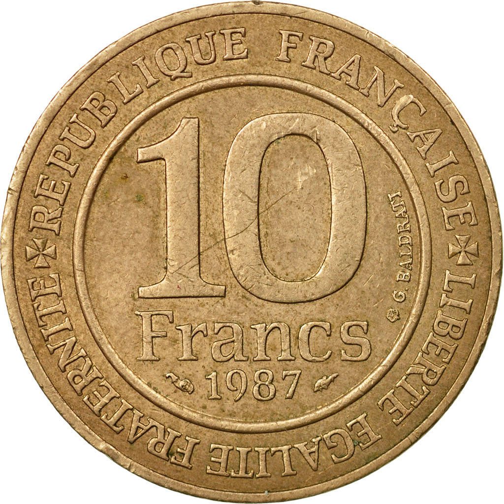 Coin, France, Millennium of King Capet and France, 10 Francs, 1987, VF(30-35)