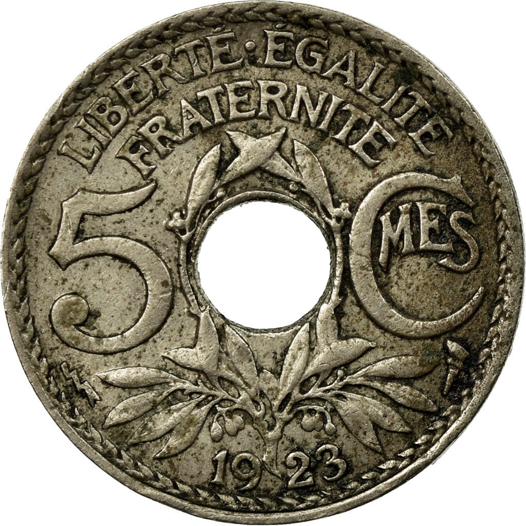 Munten, Frankrijk, Lindauer, 5 Centimes, 1923, FR+, Copper-nickel, KM:875